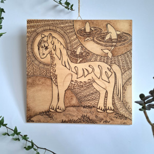 Obraz na sklejce  - „Wszechświat to pojęcie względne”, pirografia