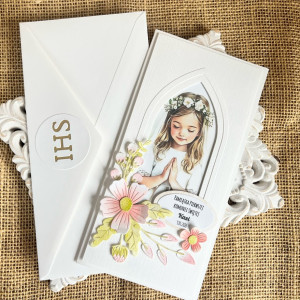 409,Kartka na komunię  dla dziewczynki