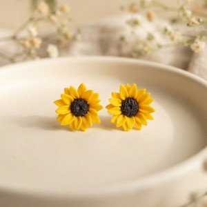 Kolczyki z kwiatami słonecznika