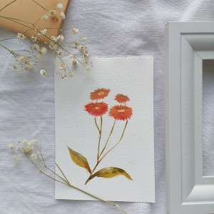 Sierpniowy zmierzch. Oryginalna akwarela