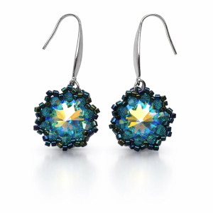 Wiszące Kolczyki "Zircon Maxima" z Kryształami Preciosa