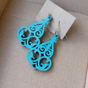 Turkusowe Kolczyki Filigranowe – Ażurowy Styl & Blask