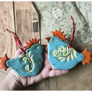 Kury turkusowe zawieszki