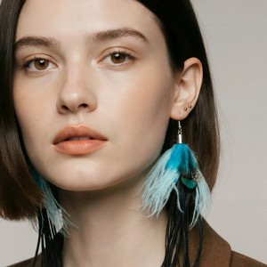 Kolczyki  długie pióra