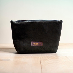 Ciemnooliwkowa kosmetyczka MAXI z weluru