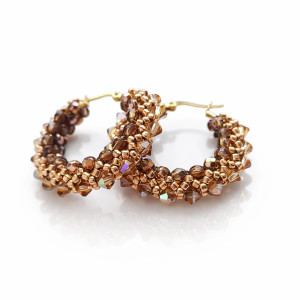 Złote Kolczyki Koła "AURA Light Colorado Topaz"