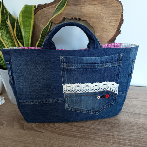 Torba jeansowa damska do ręki