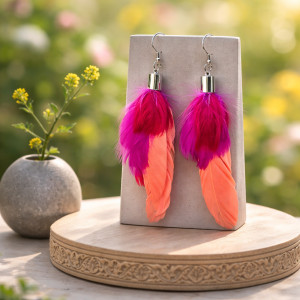 Kolczyki  długie pióra