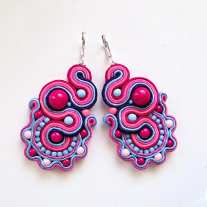 kolczyki sutaszowe Pink Snail