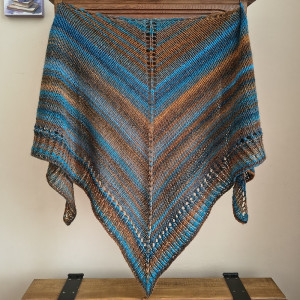 Karmelowe turkusy - miła, lekka chusta z wełną