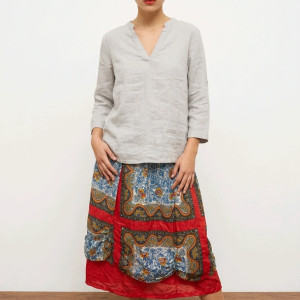 Bluzka beżowa z lnem