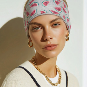 opaska dzianinowa w arbuzy