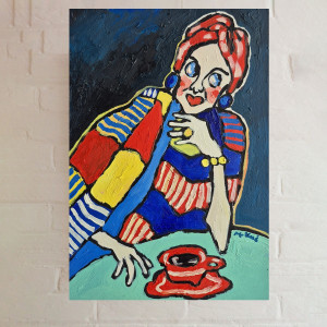 obraz ręcznie malowany diva