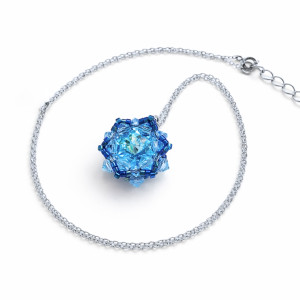 Błękitny Naszyjnik "Aqua Bohemica Maxima" z kryształów Preciosa