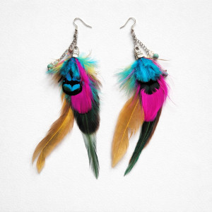 Kolczyki  długie pióra