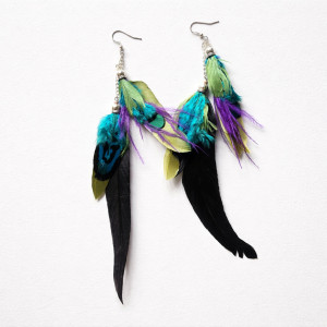 Kolczyki  długie pióra