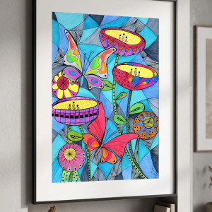 2. MOTYLE - rysunek, plakat. A4