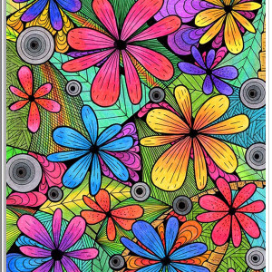 3. ZACZAROWANY OGRÓD - rysunek, plakat.