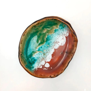 talerzyk na biżuterię, podstawka Bali morska piana