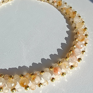 Choker z Cytrynu i Złotego Hematytu - Wilga