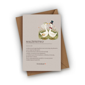 Kartka ślubna- MAŁŻEŃSTWO