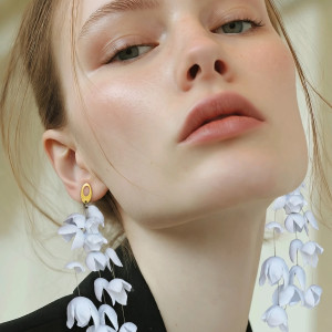 Kolczyki kwiaty leciutkie ślubne