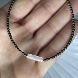 Bransoletka CHOCOLATE ROSE QUARTZ 🩷🤎