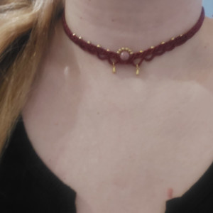 Choker micro macrama z Rodonitem