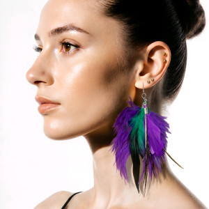 Kolczyki  długie pióra