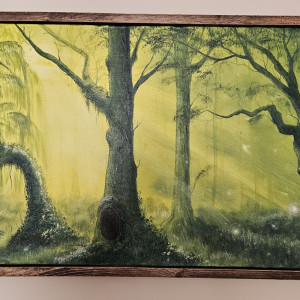 Magiczny tajemniczy las olejny