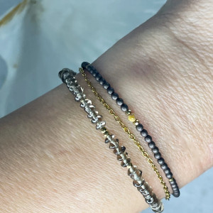 Bransoletka potrójna BOHO CHOCOLATE QUARTZ🤎