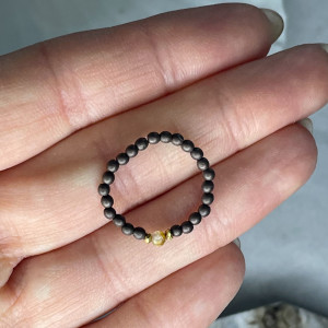 Pierścionek elastyczne BOHO | KAMIENIE NATURALNE 🤎