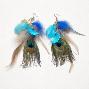 Kolczyki  długie pióra