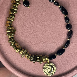 Bransoletka LUNA 🌙   HEMATYT | TURMALIN CZARNY 🖤