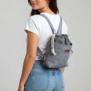 Szary mini workoplecak