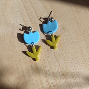 Kolczyki z gliny polimerowej tulipany