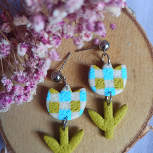 Kolczyki z gliny polimerowej tulipany