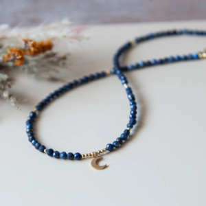 Choker MOONLIGHT ✧ lapis lazuli ✧ księżyc