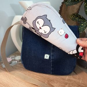Torba jeansowa na ramię z klapką