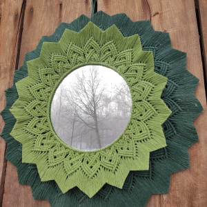Lustro Makramowe „Leśna Mandala”