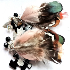 Kolczyki  pióra puzzle