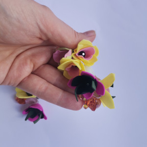 Klipsy kwiaty etno boho folk