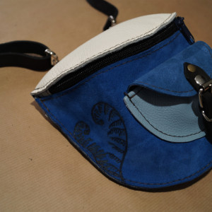 Skórzana Nerka LEŚNE LICHO Paproć Niebieskości