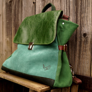 ACH LUDWIKO!! PLECAK/TORBA Zielone Skóry