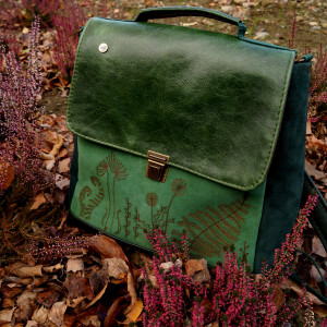 Plecak/Torba ZIELENIE skóra naturalna ŁĄKA