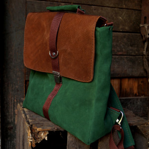 Plecak/Teczka ZIELONO-BRĄZOWA