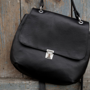 Stój Katarzyno!! Czarna Skóra Naturalna Torba Na Ramię