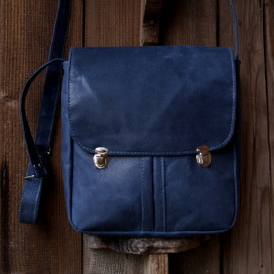 PRL Teczka Skóra Niebieska