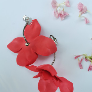 Klipsy kwiaty lekkie malinowe