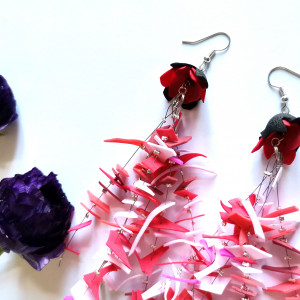 Kolczyki kwiaty  długie lekkie